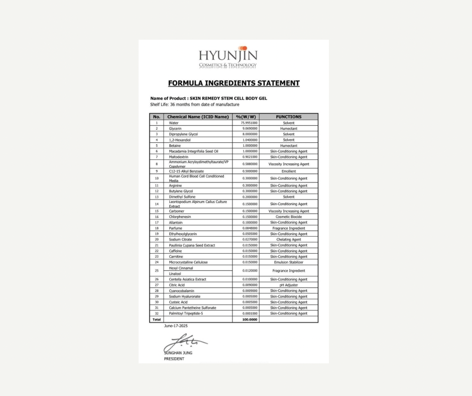 Skin Remedy Stem Cell Body Gel
