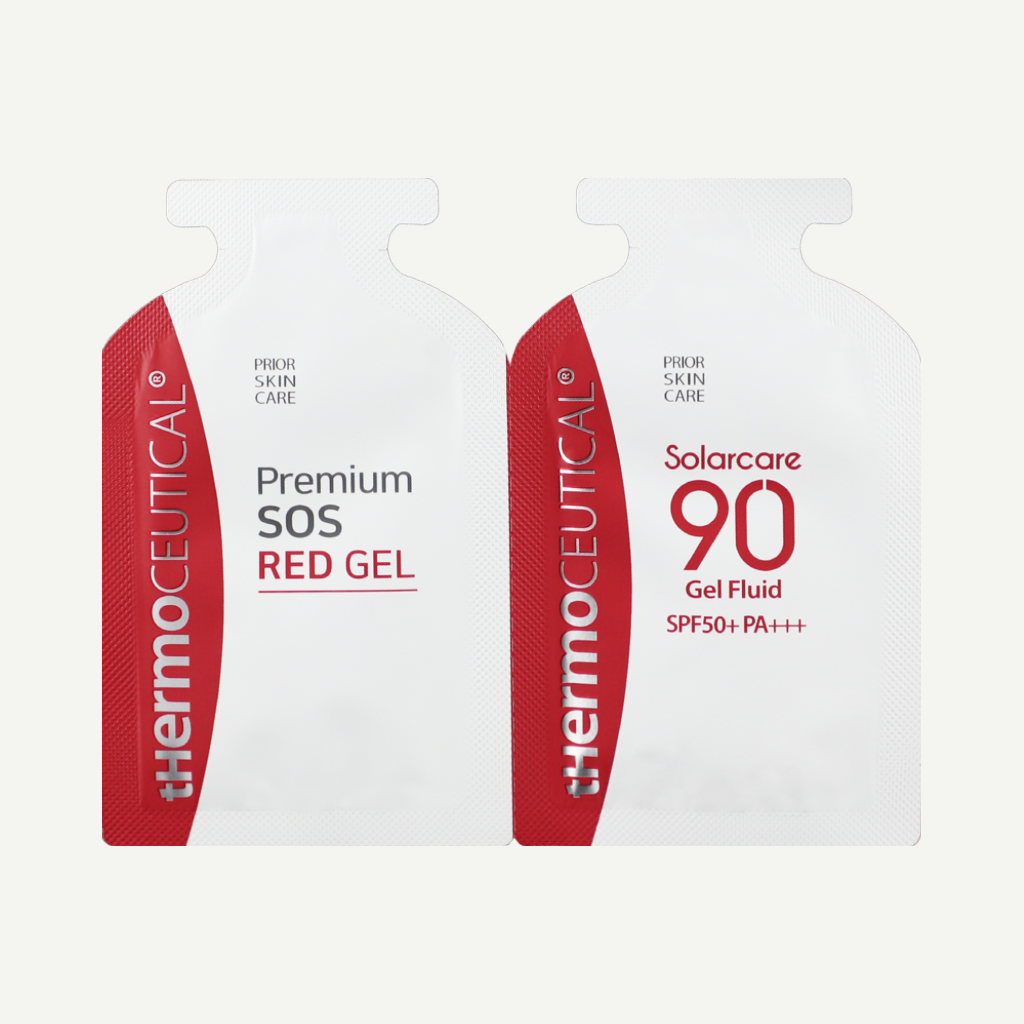 Thermoceutical Sachet : Premium SOS Red Gel & Soalrcare 90 Gel Fluid SPF