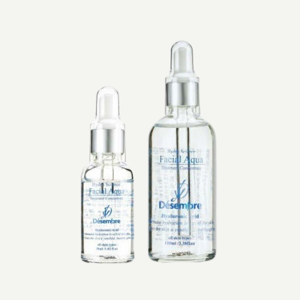 Desembre hydro science facial aqua concentrate serum in a clear bottle