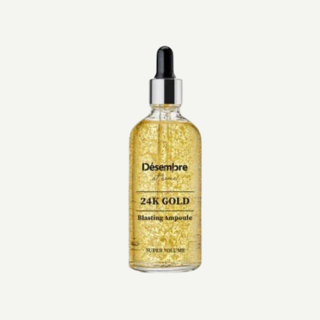 Desembre 24k Gold blasting ampoule in a dropper bottle